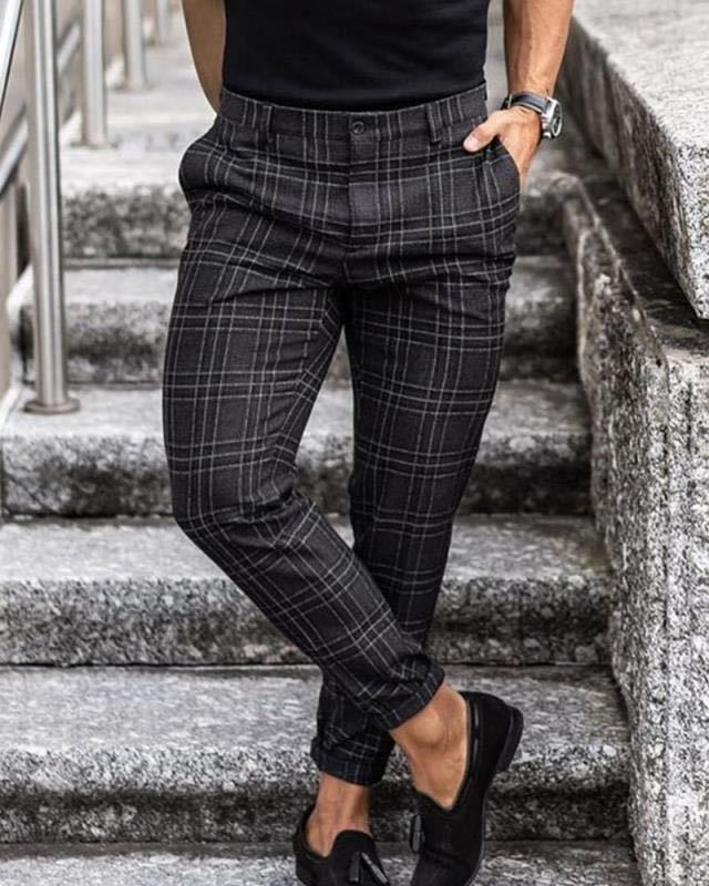 Plaid Print Pants