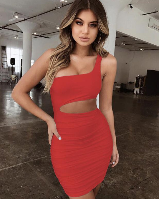 One-shoulder Sexy Mini Dress