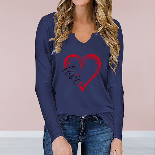 V-neck Long-sleeved Blouse